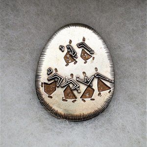 Vintage 1986 Designer M. Katz Jerusalem Sterling Silver Brooch Pin Pendant 19 g